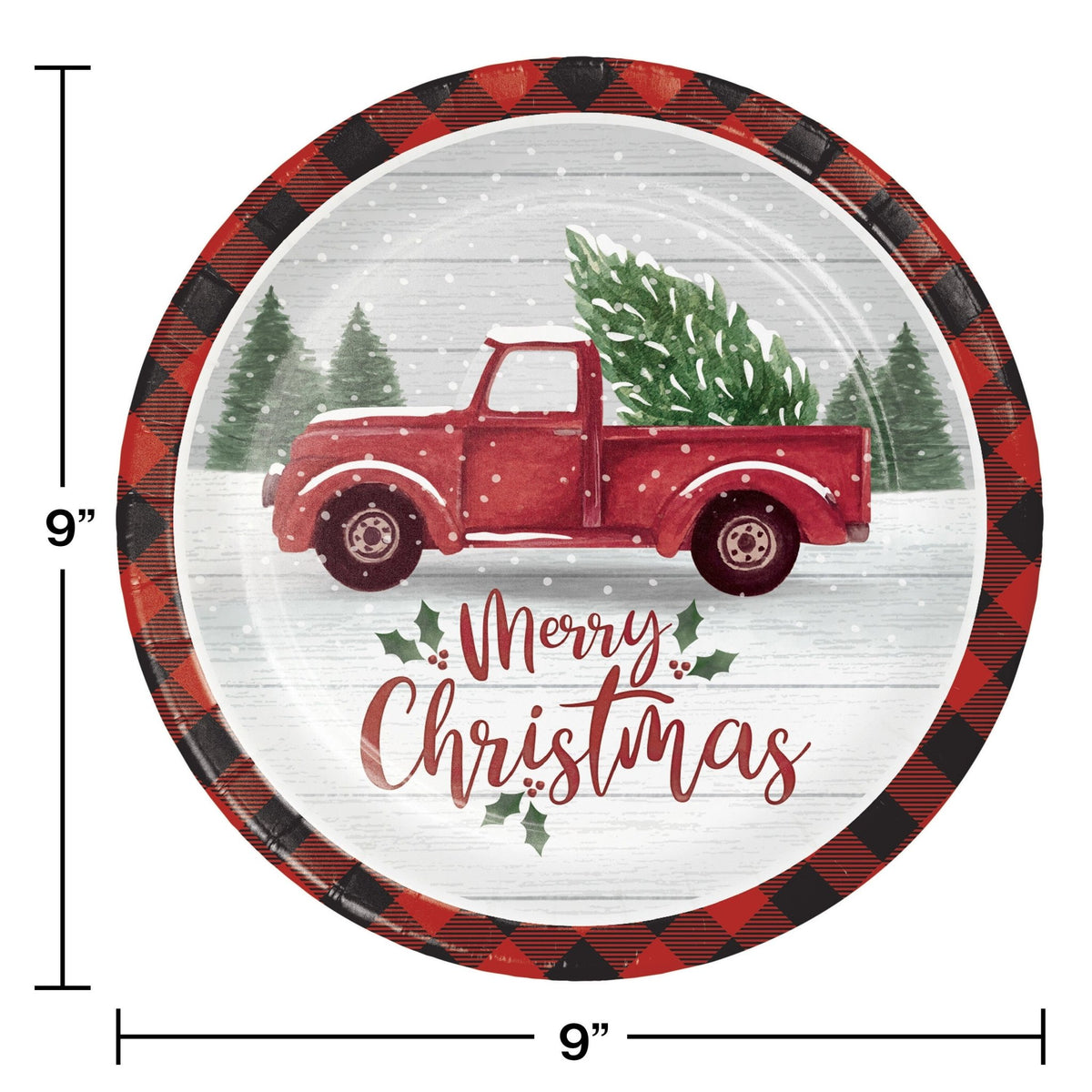 Red Truck Plates & Napkin Christmas Supplies - Stesha Party