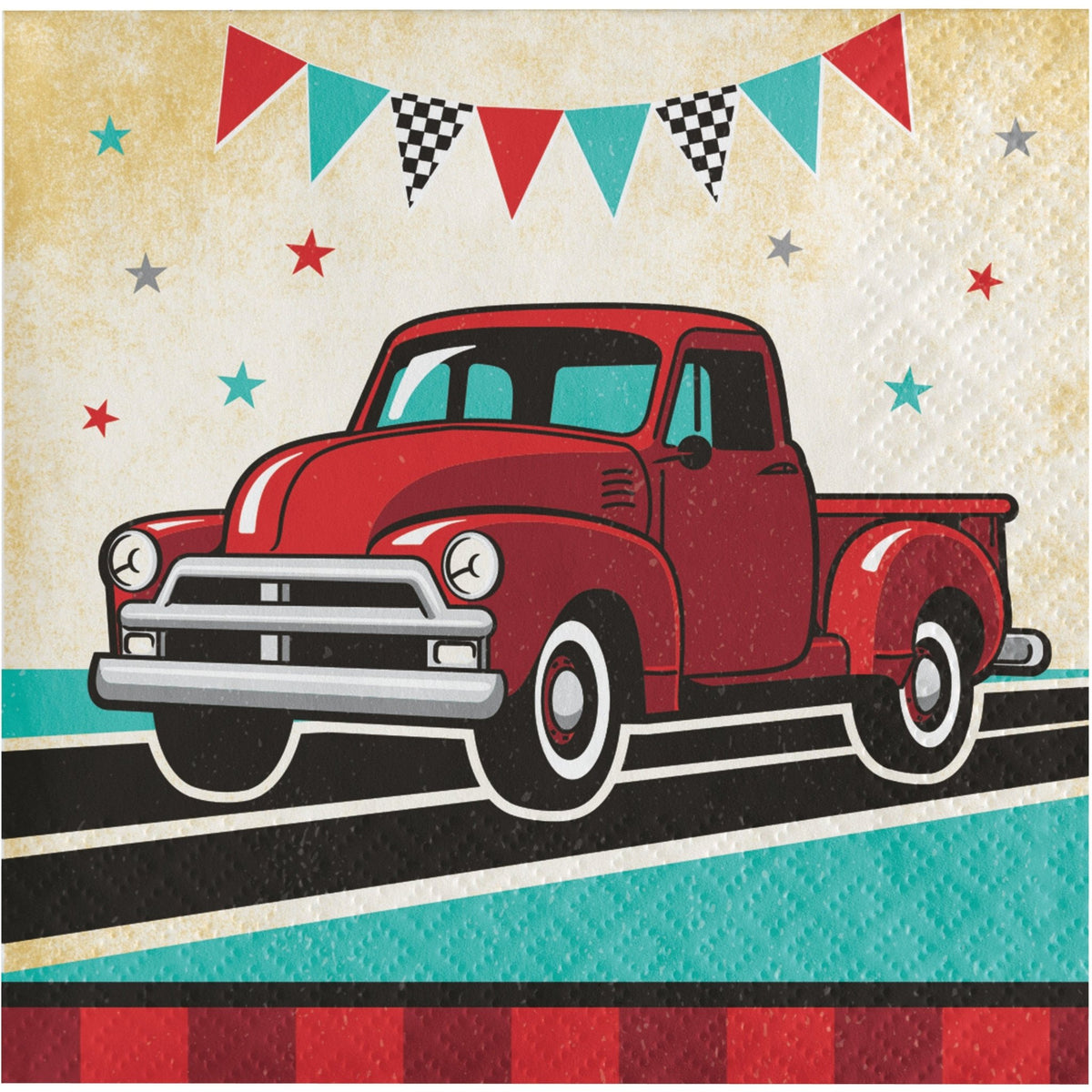 Red Vintage Truck Beverage Napkins - Stesha Party