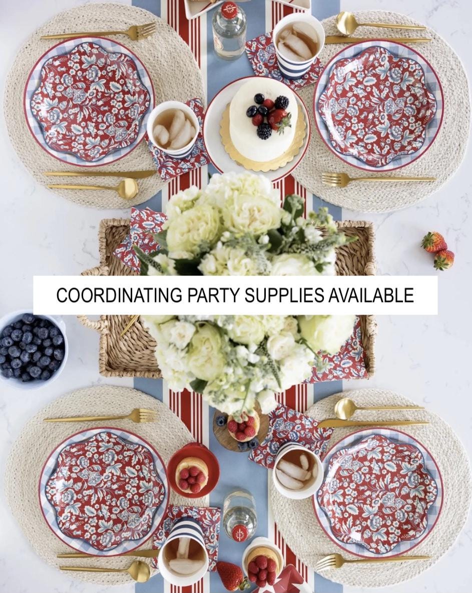 Red White & Blue Serving Tray - Stesha Party