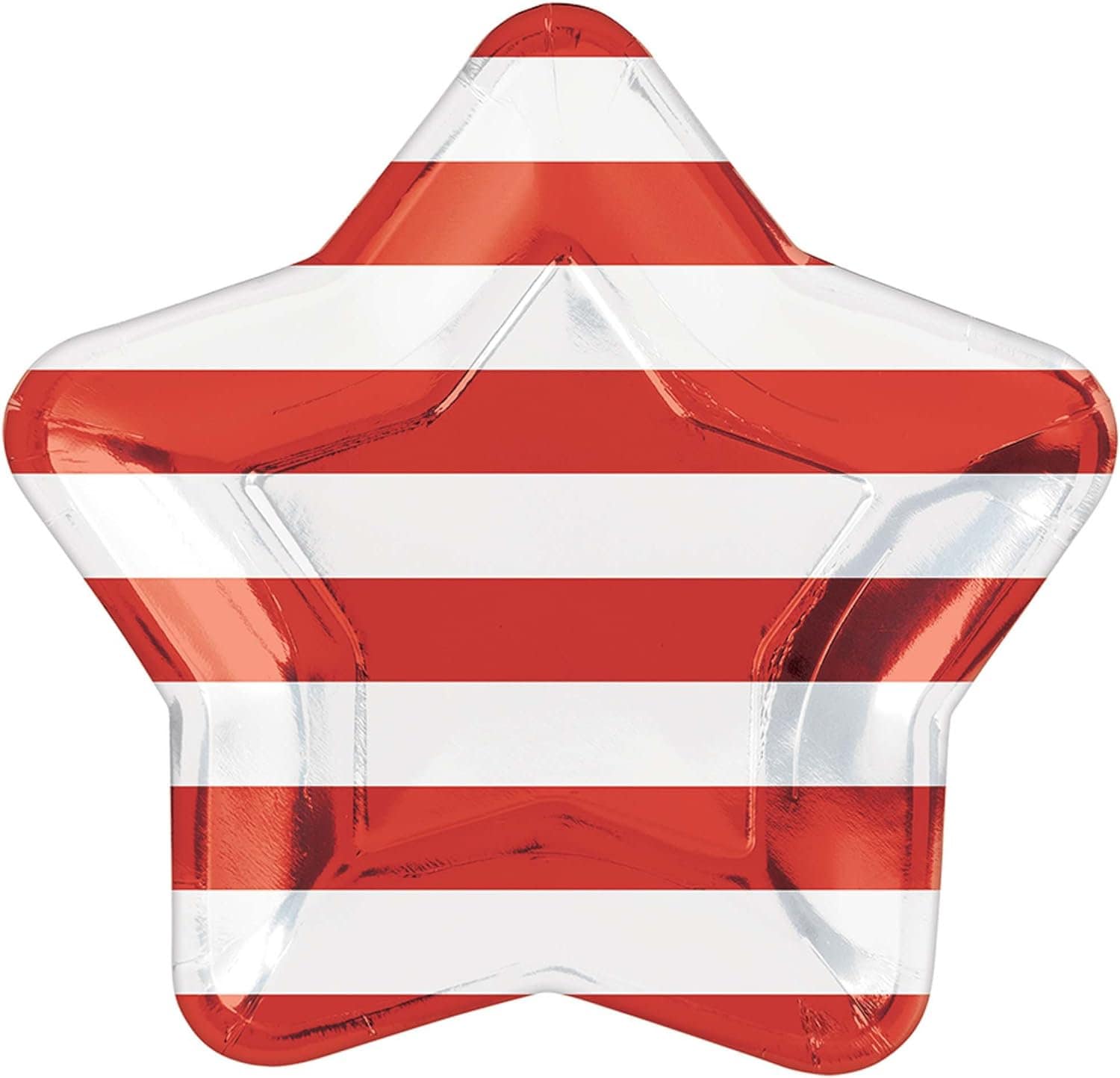 Red White & Blue Star Shaped Foil Paper Plates 10ct - Stesha Party