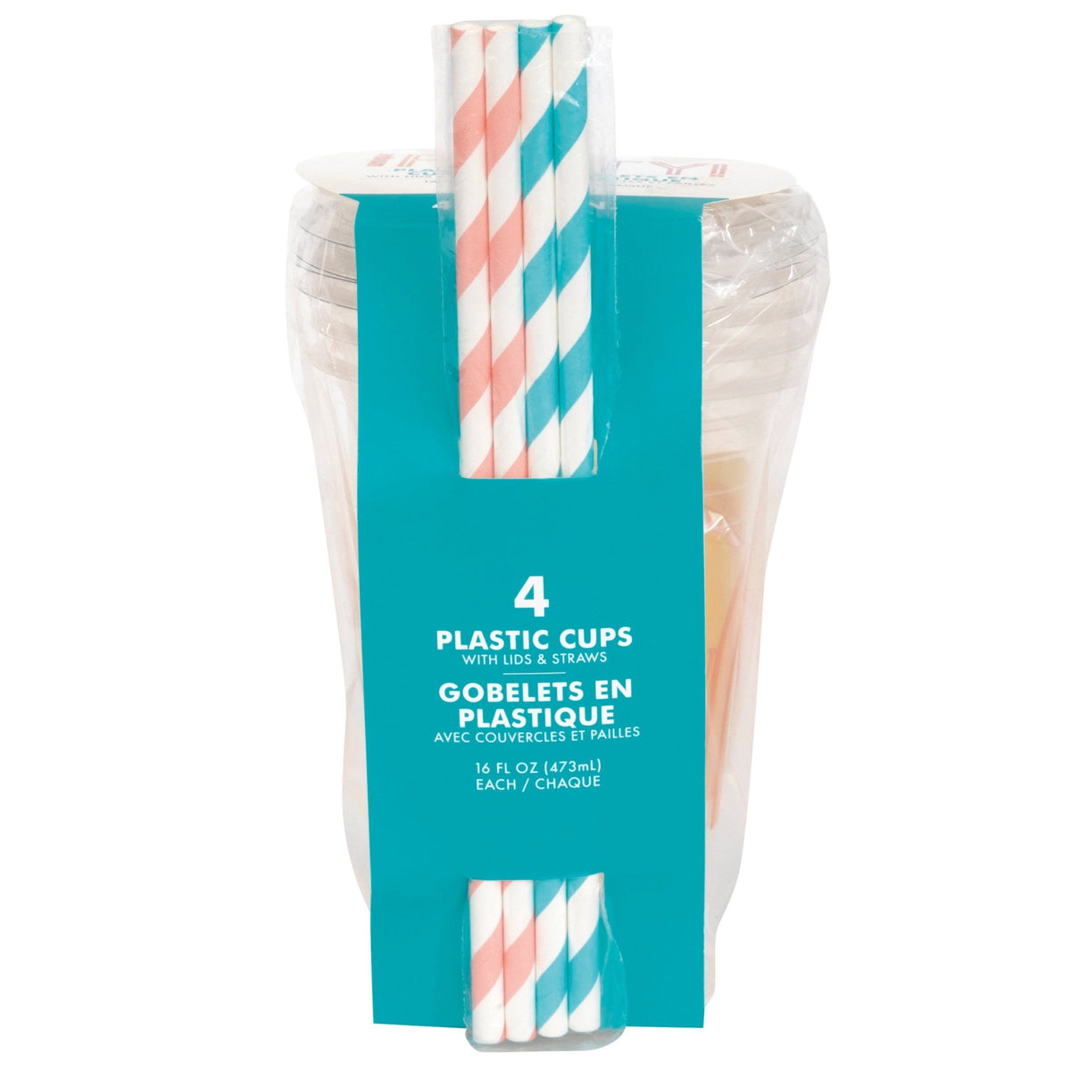 Retro Rainbow Plastic Cups & Straws - Stesha Party