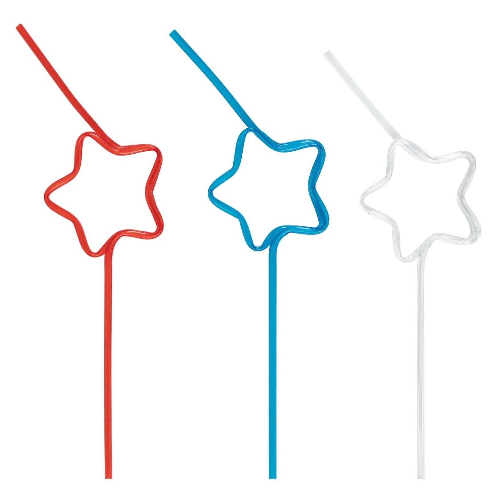 Reusable Star Shaped Plastic Straws 6ct - Stesha Party
