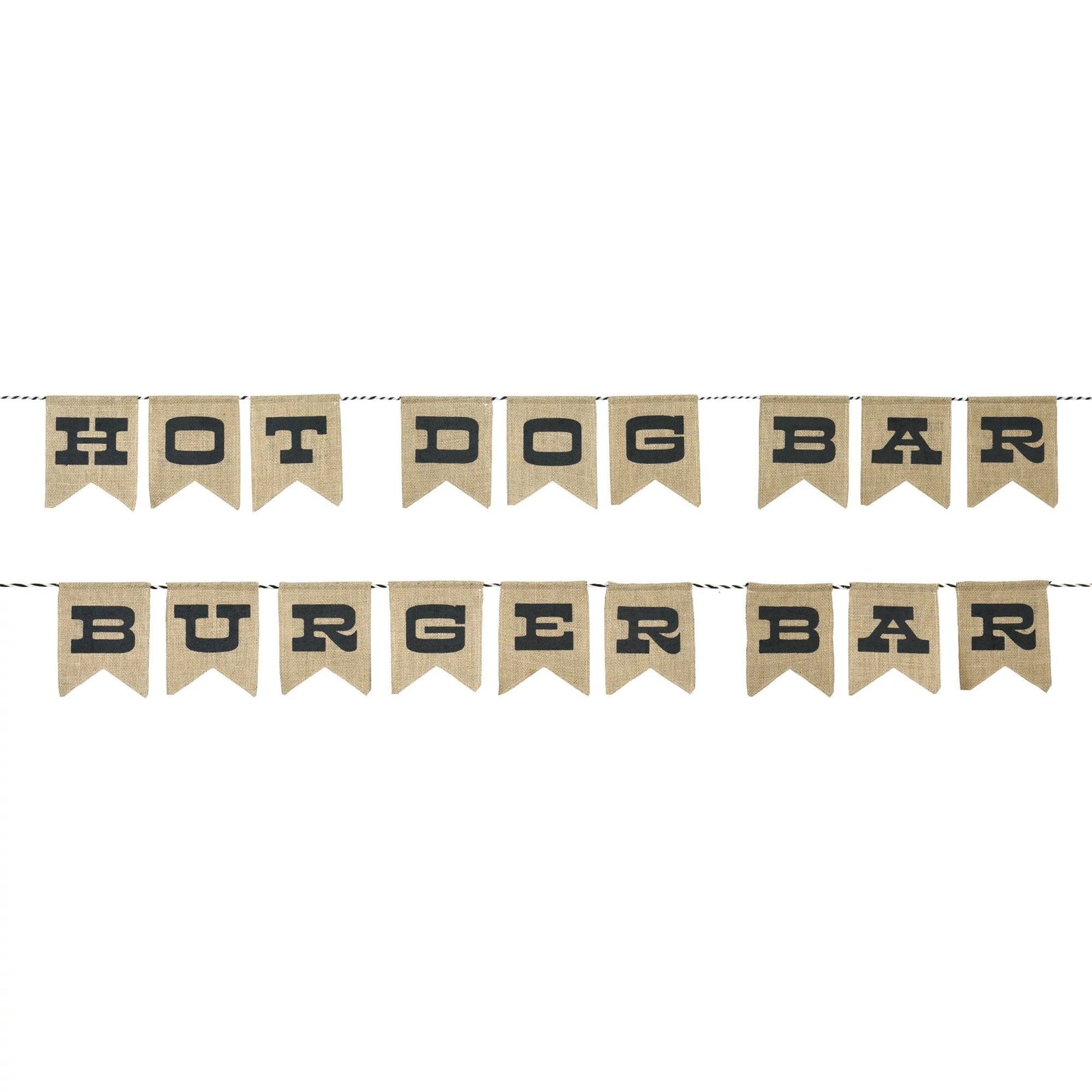 Reversible BBQ Party Burlap Banner 9ft - Stesha Party