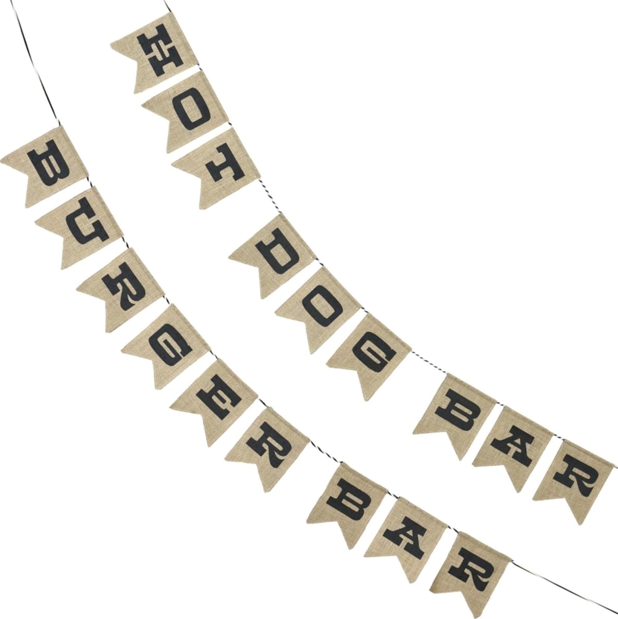 Reversible BBQ Party Burlap Banner 9ft - Stesha Party