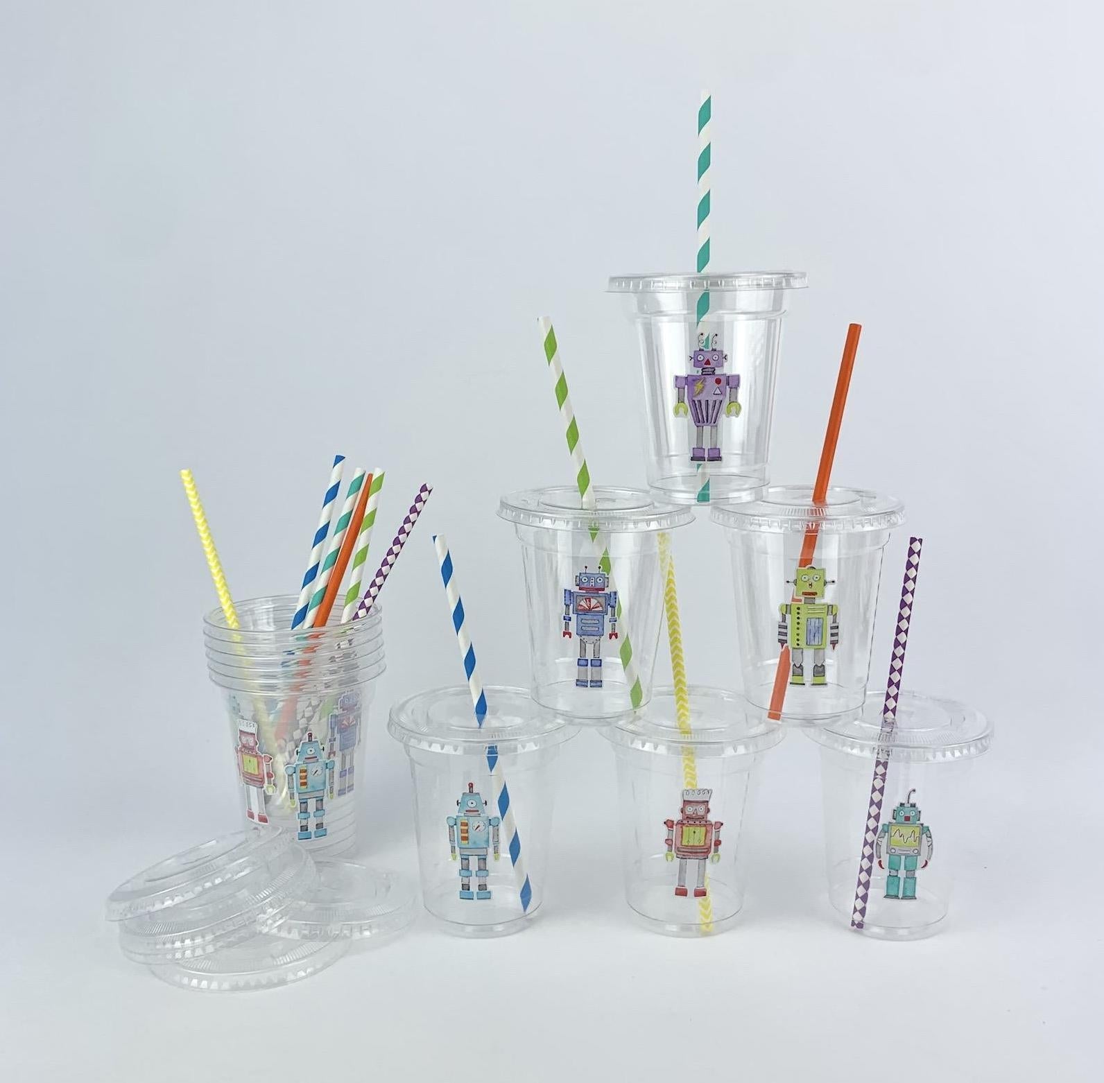 Robot Party Cups 12ct - Stesha Party