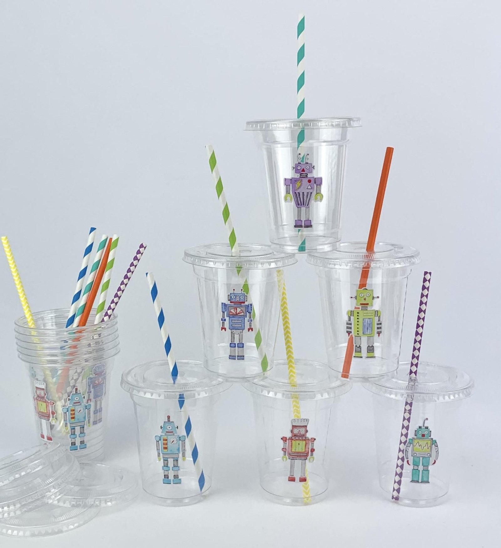 Robot Party Cups 12ct - Stesha Party
