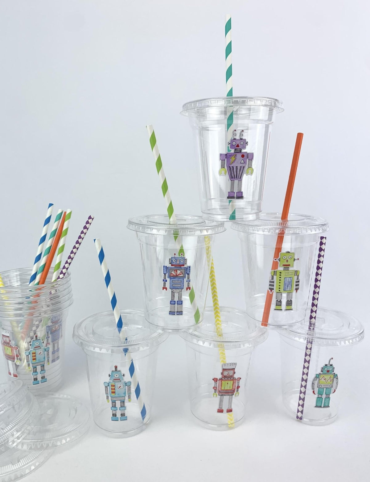 Robot Party Cups 12ct - Stesha Party