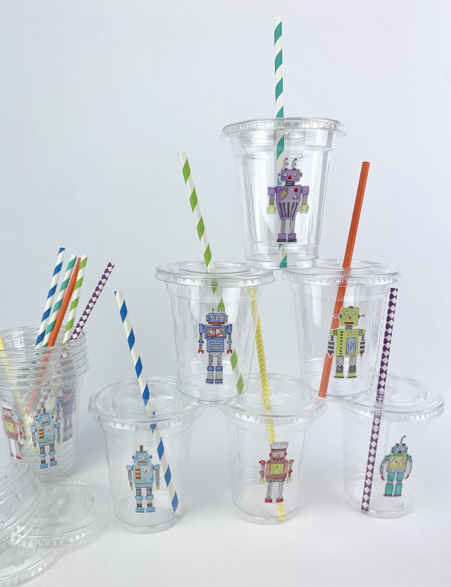 Robot Party Cups 12ct - Stesha Party