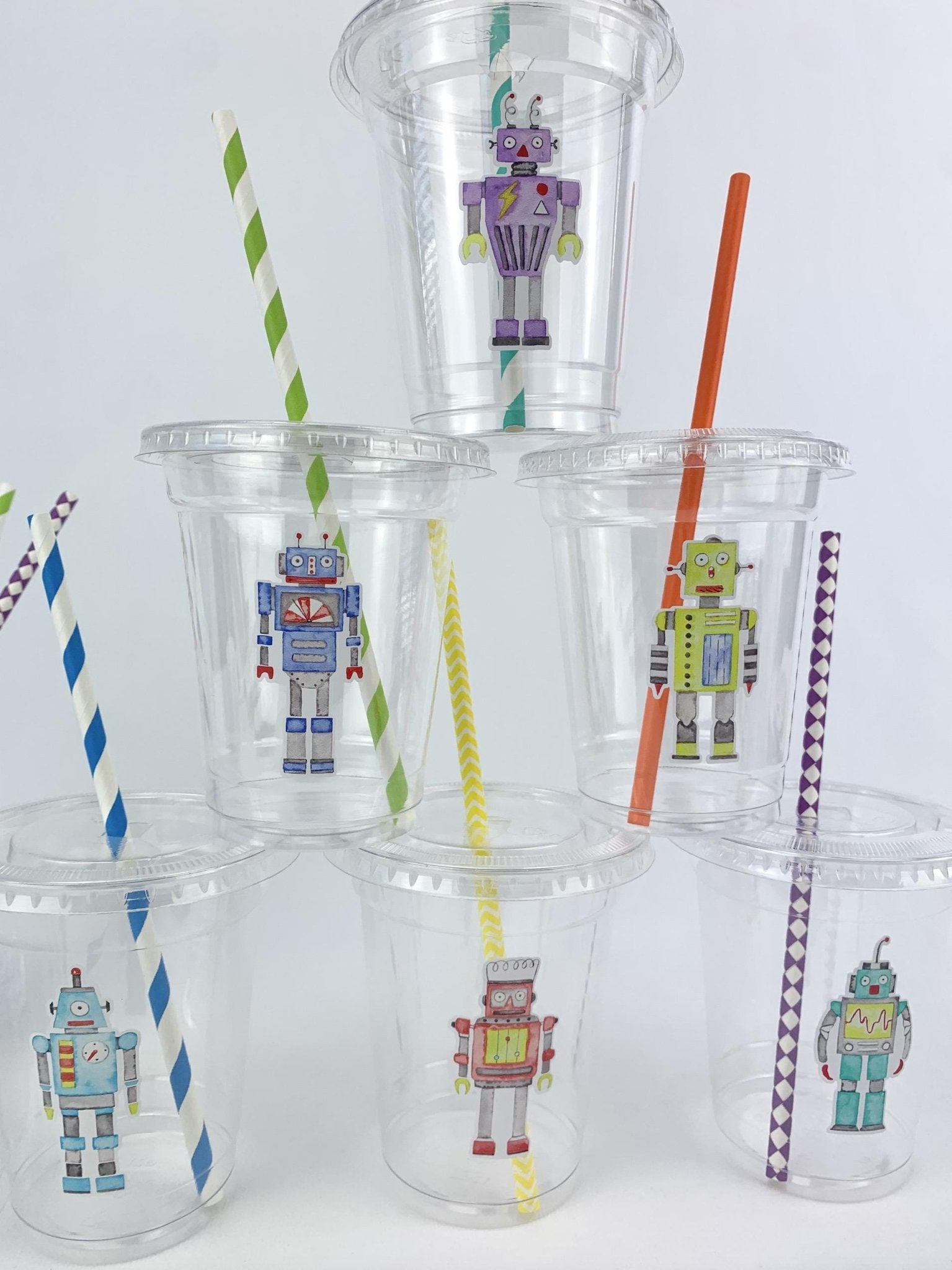 Robot Party Cups 12ct - Stesha Party