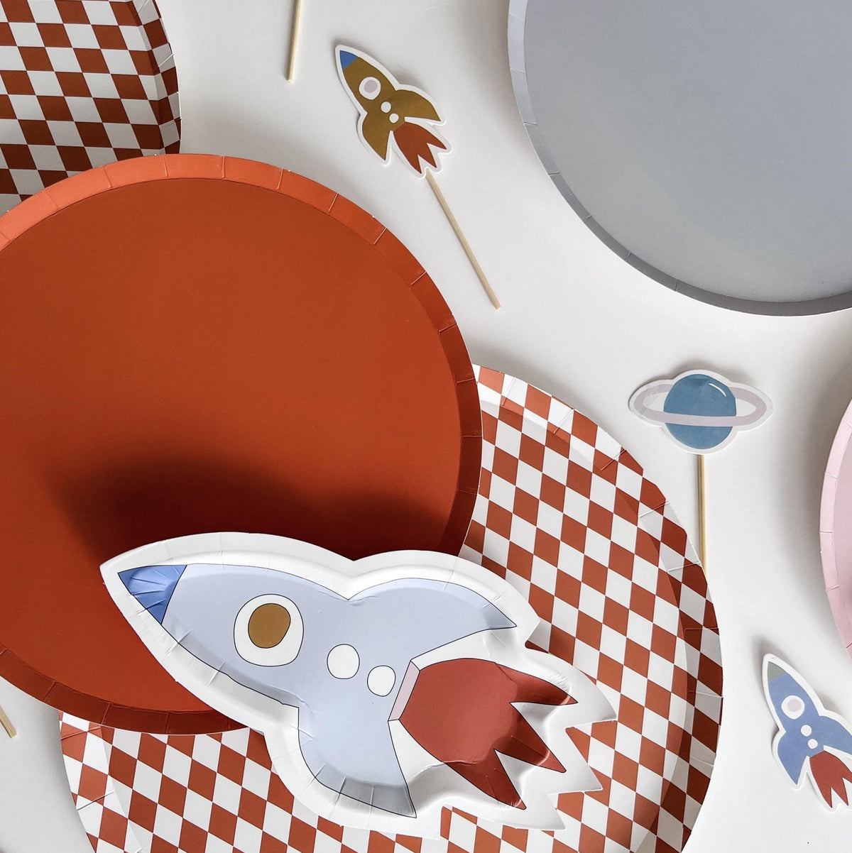 Rocket & Planet Cupcake Toppers 8ct - Stesha Party