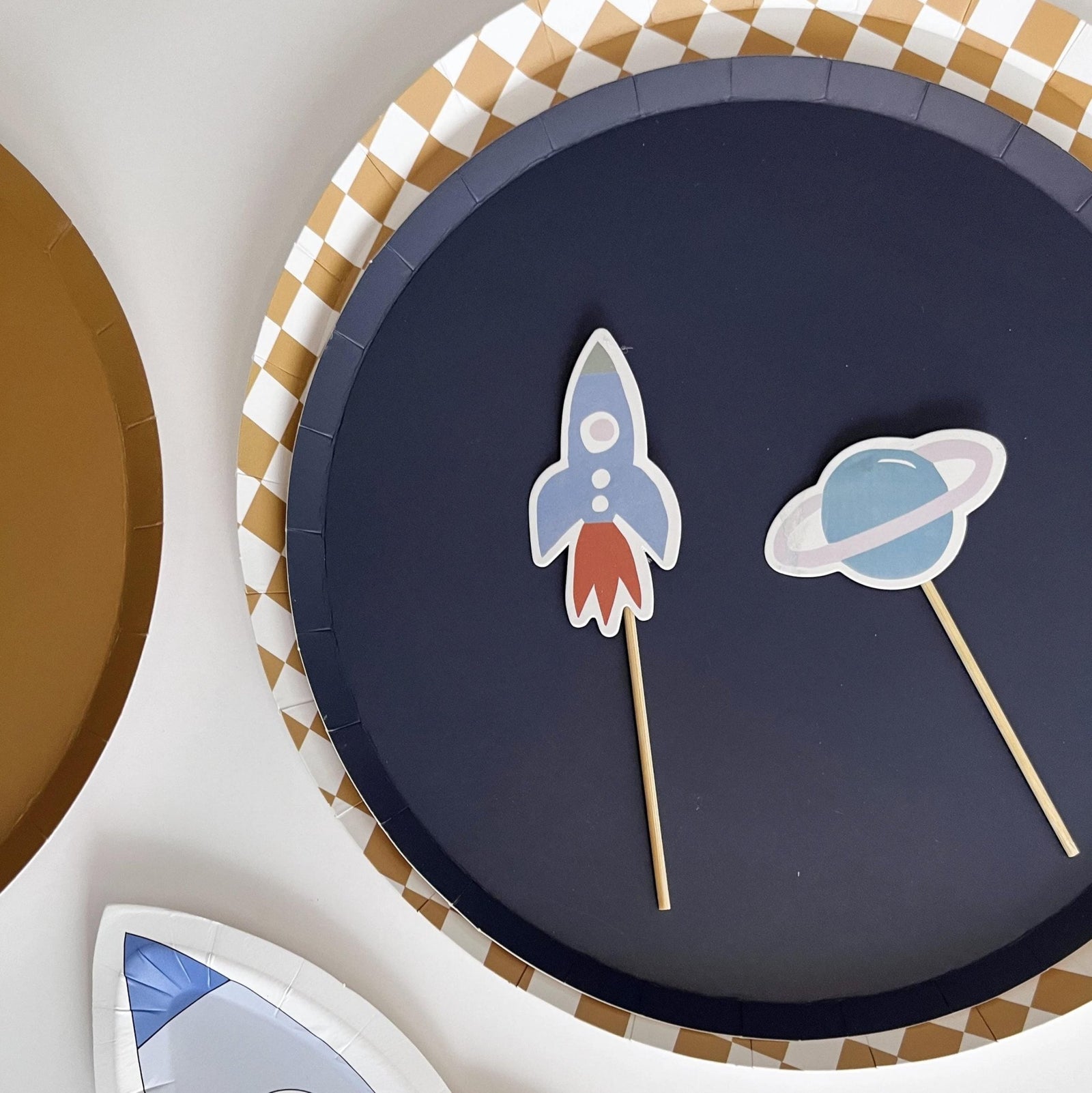 Rocket & Planet Cupcake Toppers 8ct - Stesha Party