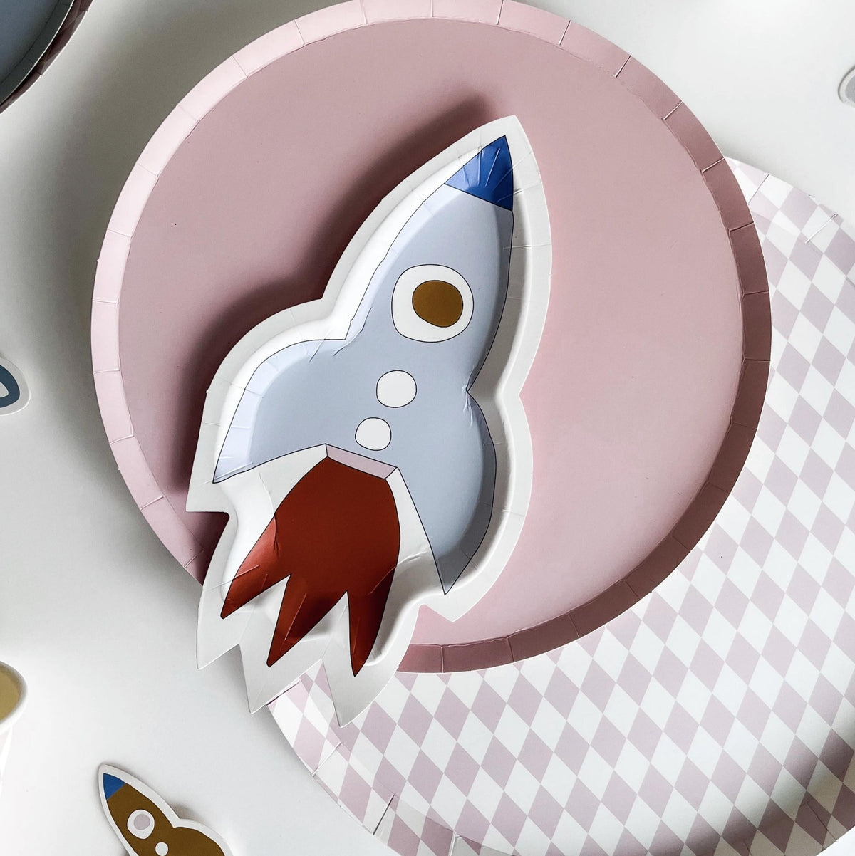 Rocket Ship Dessert Plates 8ct - Stesha Party
