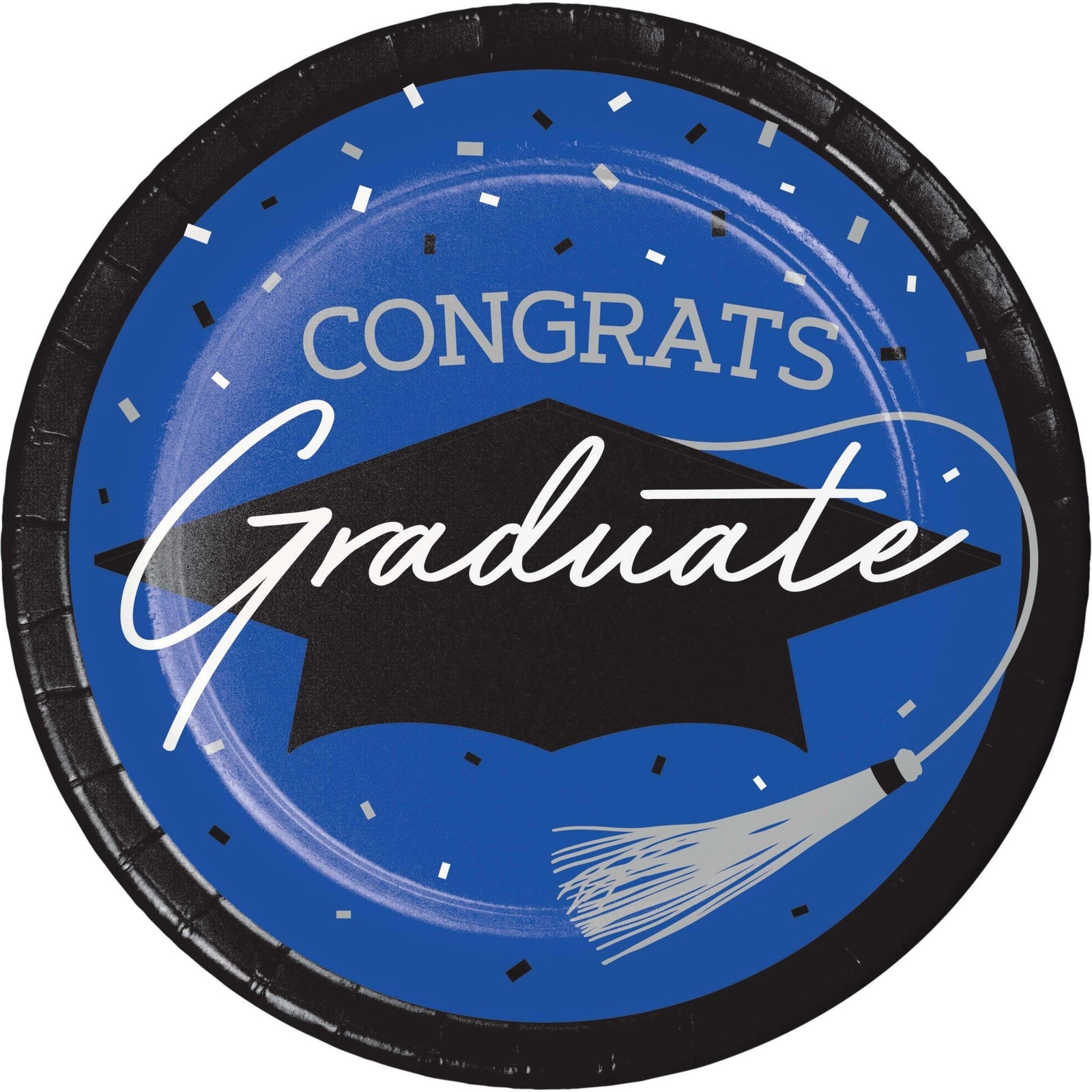 Royal Blue Graduation Cake Plates 18ct - Stesha Party