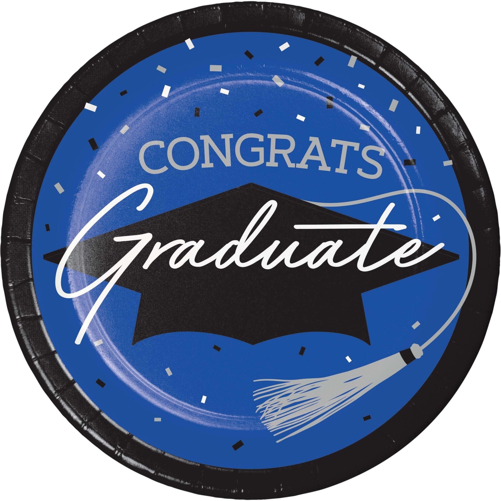 Royal Blue Graduation Cake Plates 18ct - Stesha Party