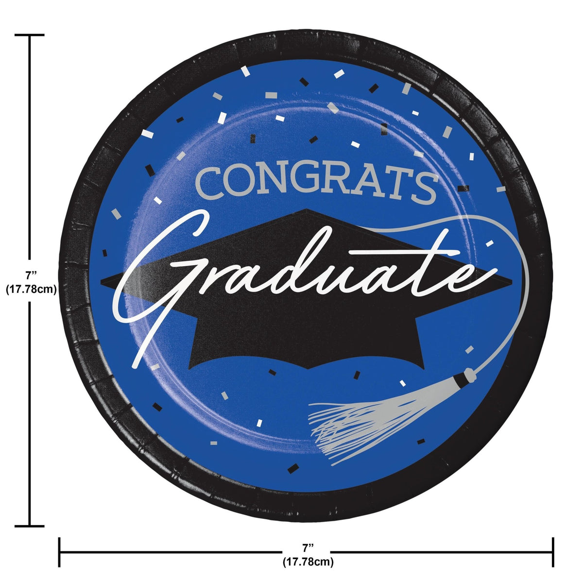 Royal Blue Graduation Cake Plates 18ct - Stesha Party