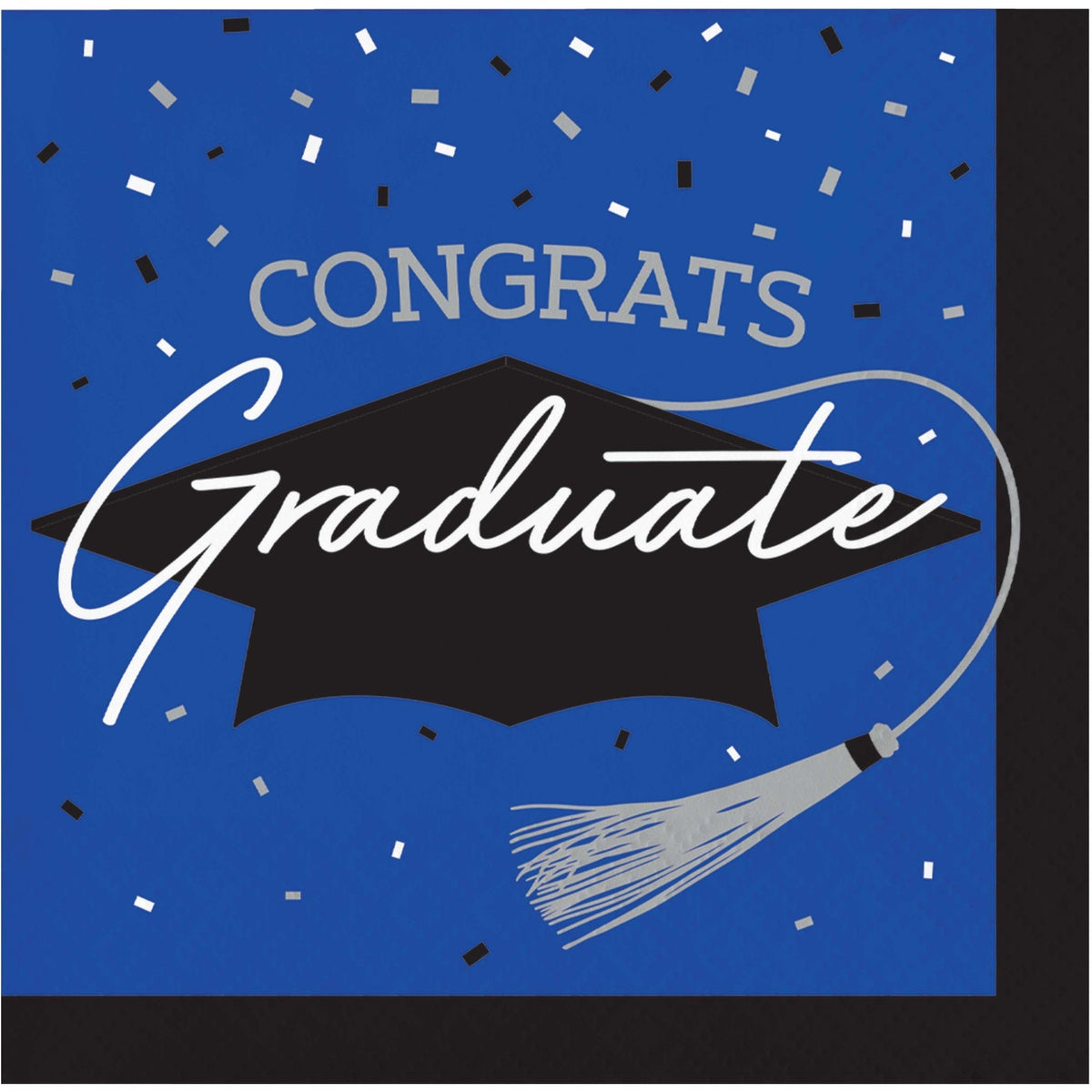 Royal Blue Graduation Napkins 36ct - Stesha Party