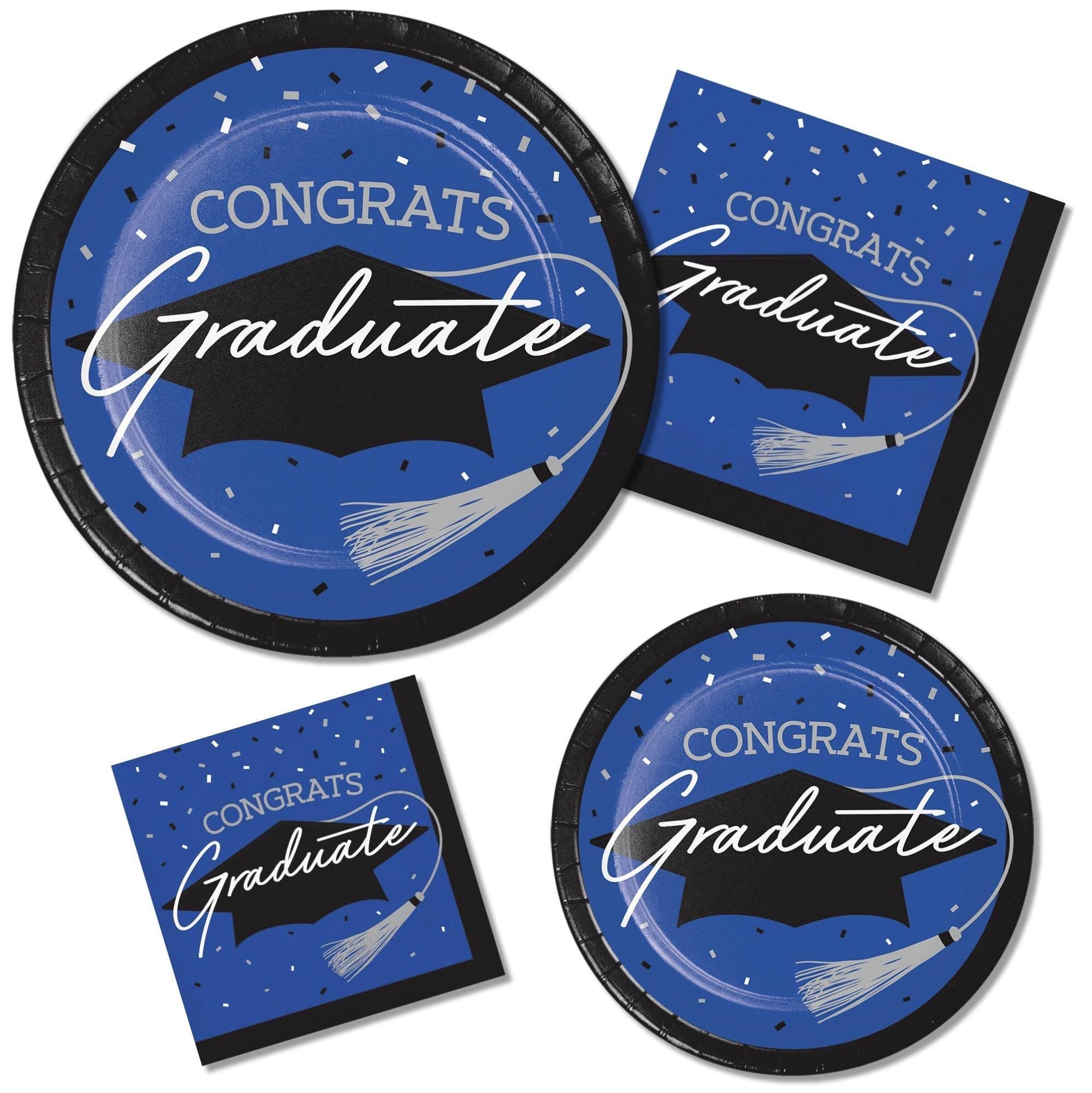 Royal Blue Graduation Napkins 36ct - Stesha Party