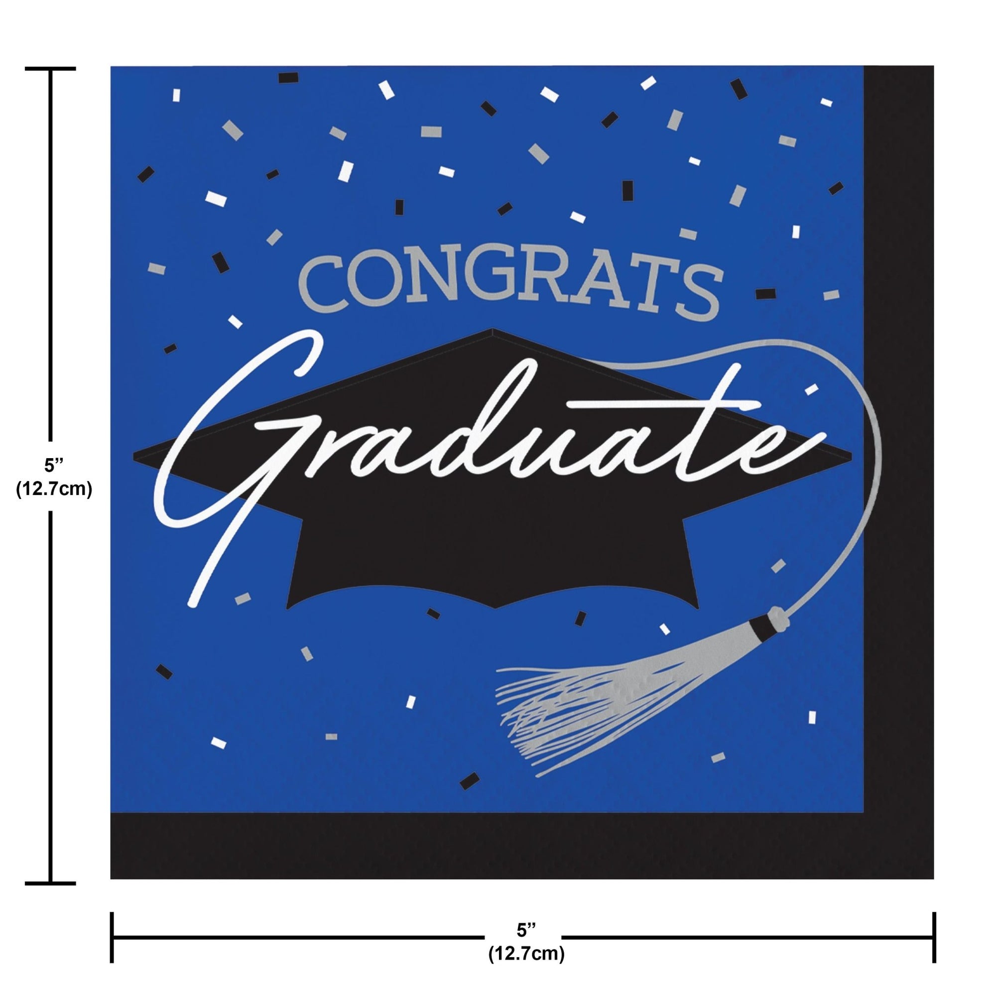 Royal Blue Graduation Napkins 36ct - Stesha Party