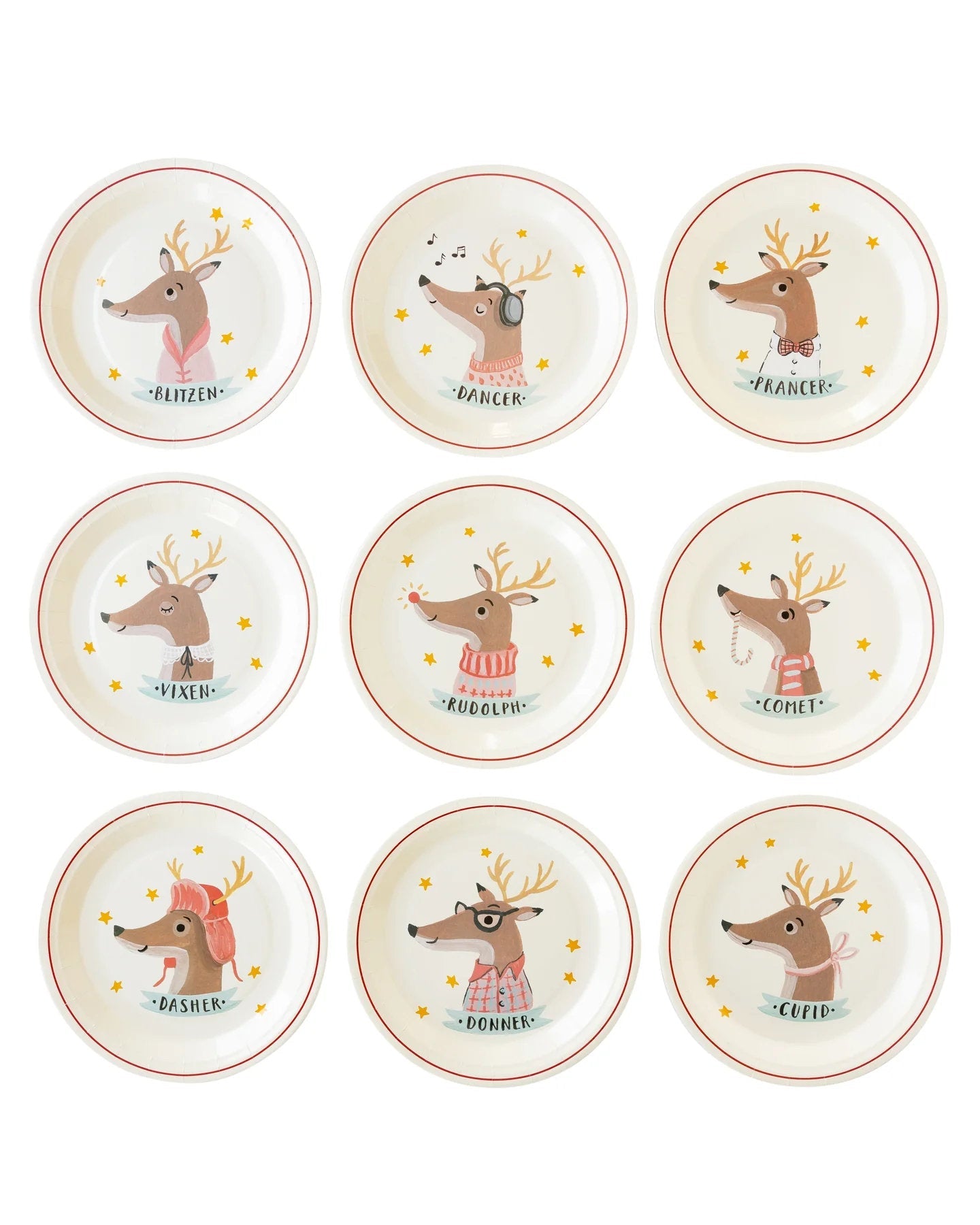 Rudolph Reindeer Plates - Stesha Party
