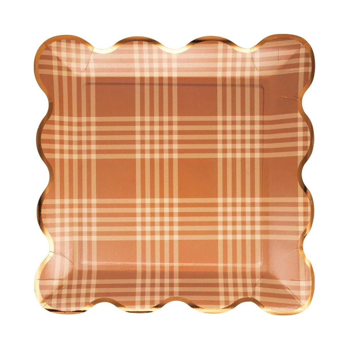 Rust Plaid Dinner Plates - Stesha Party