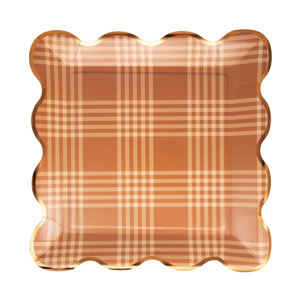 Rust Plaid Dinner Plates - Stesha Party