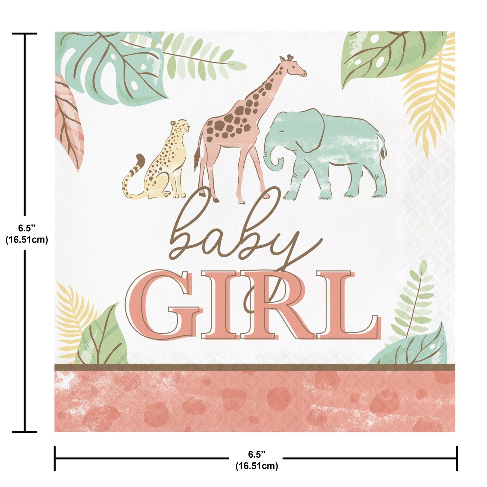 Safari Baby Girl Napkins - Stesha Party
