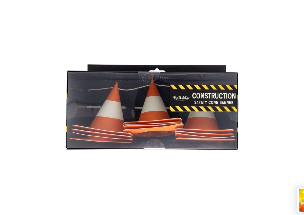 Safety Cone Party Banner - Stesha Party
