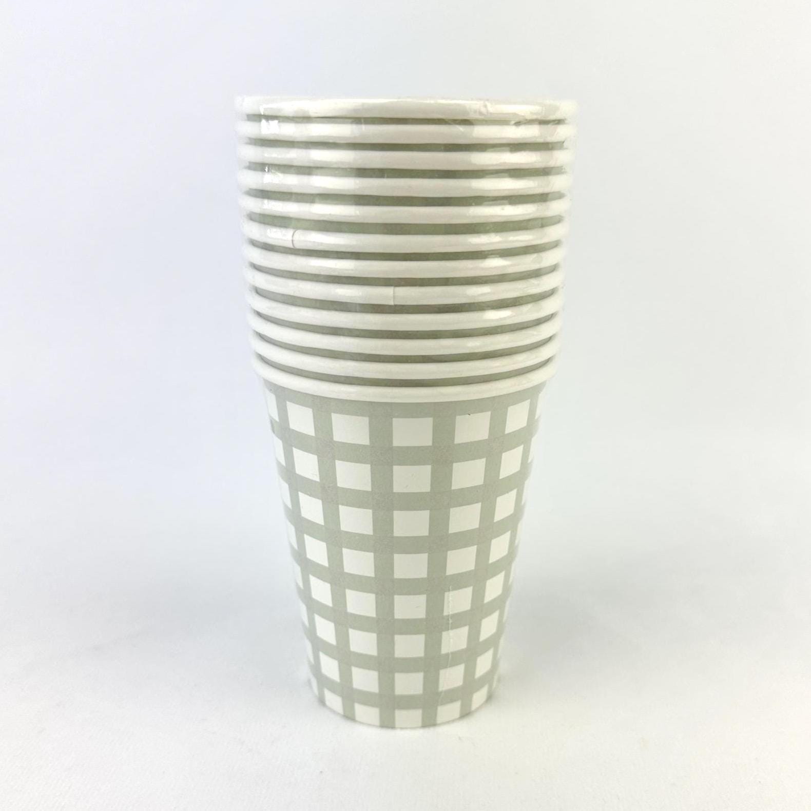 Sage Green 9oz Paper Cups 8ct - Stesha Party