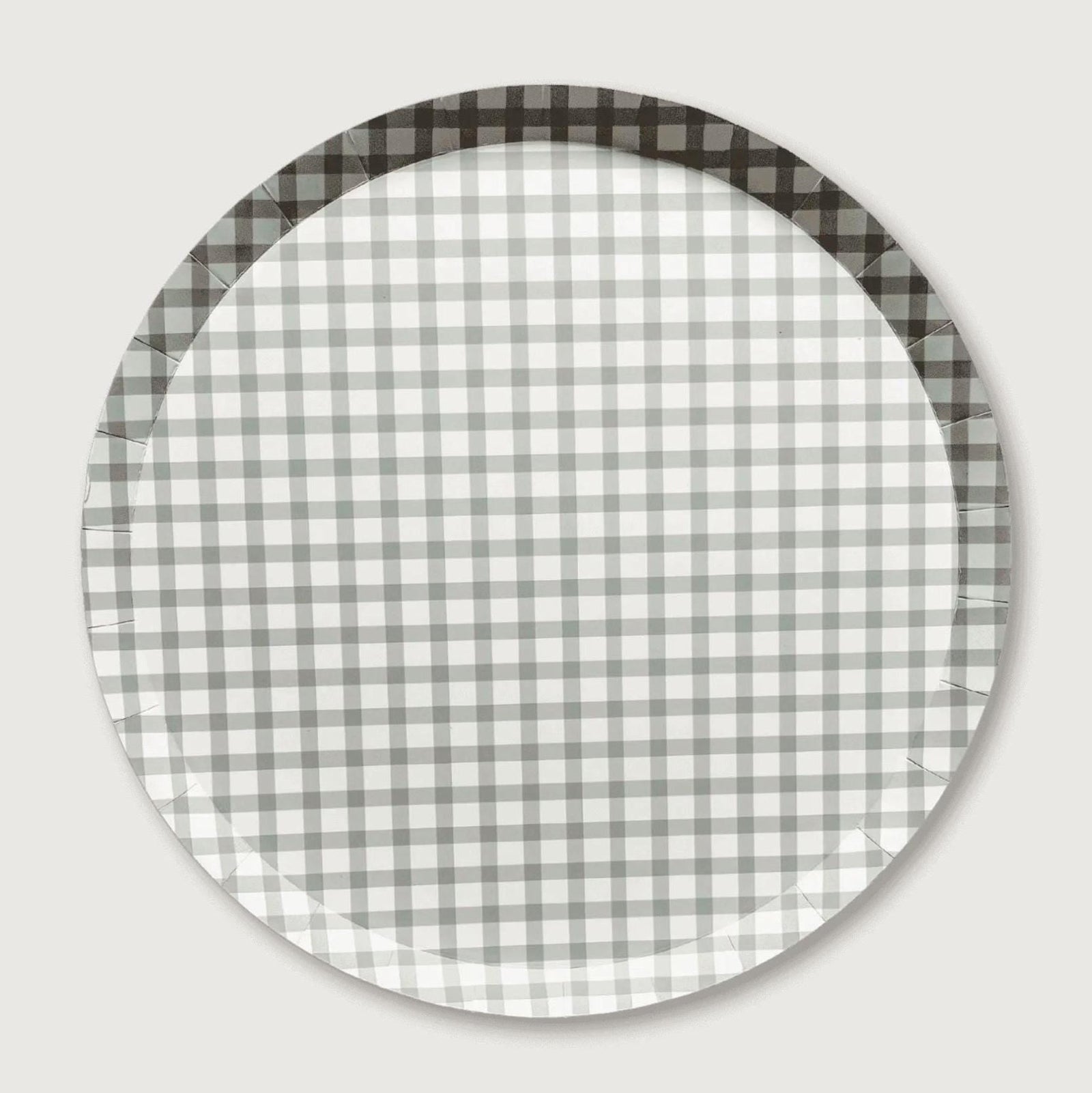 Sage Green Gingham Plates 12ct - Stesha Party