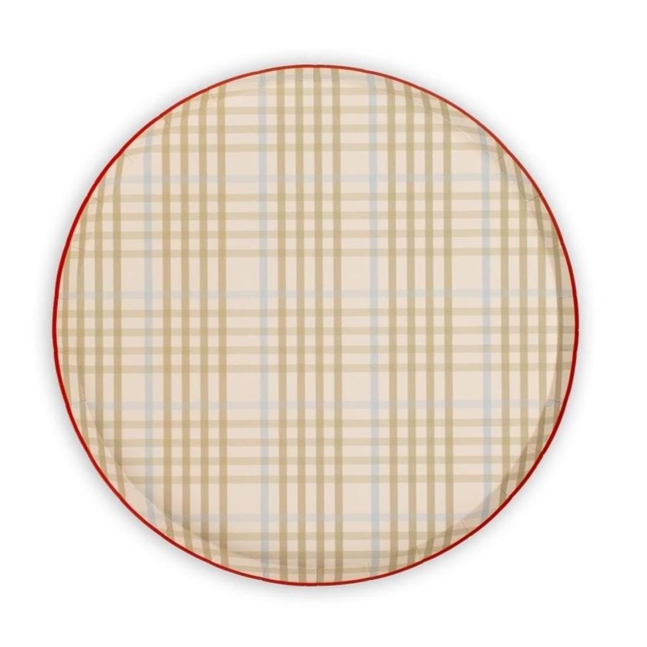 Sage Green Gingham Plates 8ct - Stesha Party