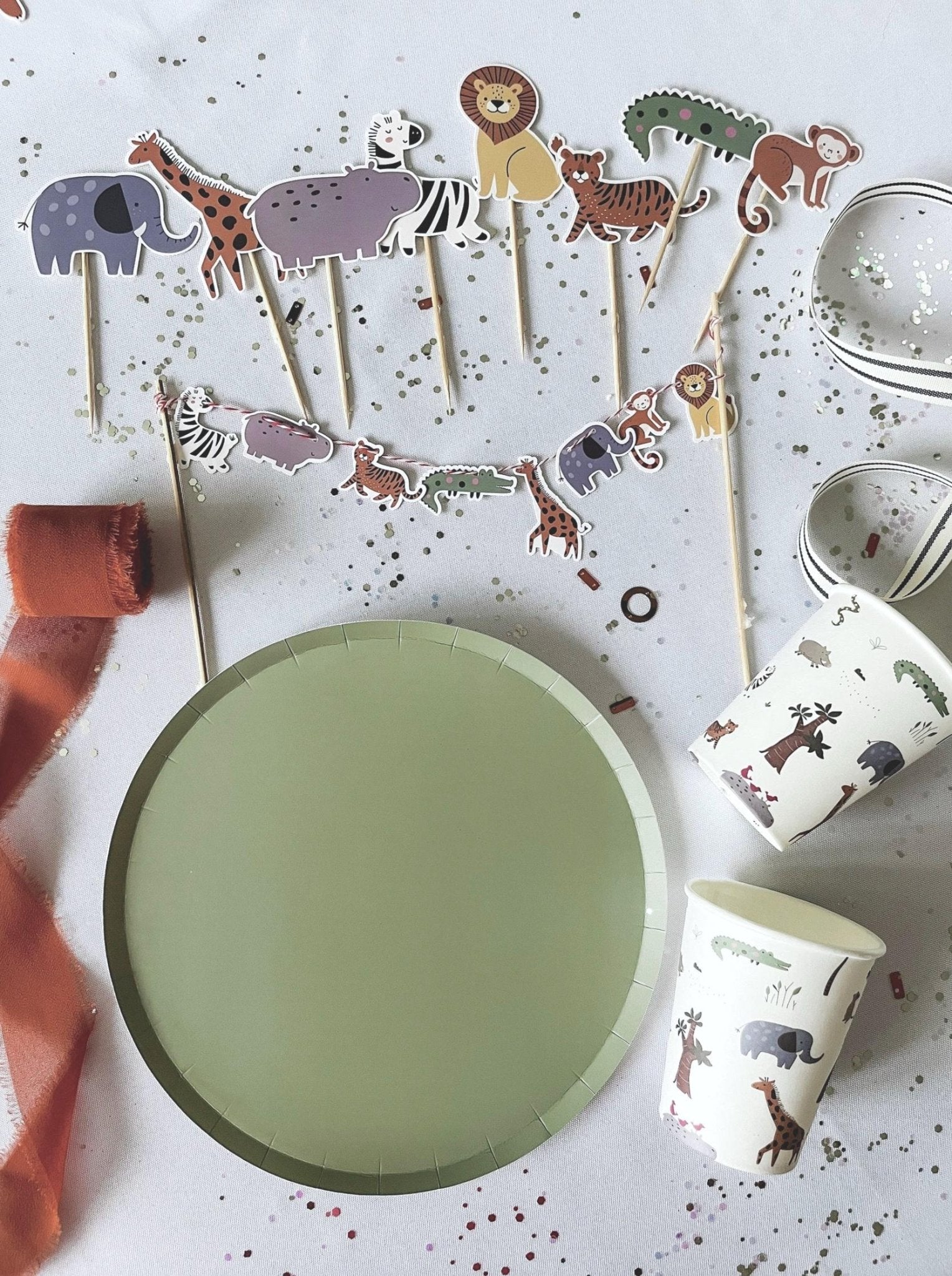 Sage Green Party Plates 8ct - Stesha Party