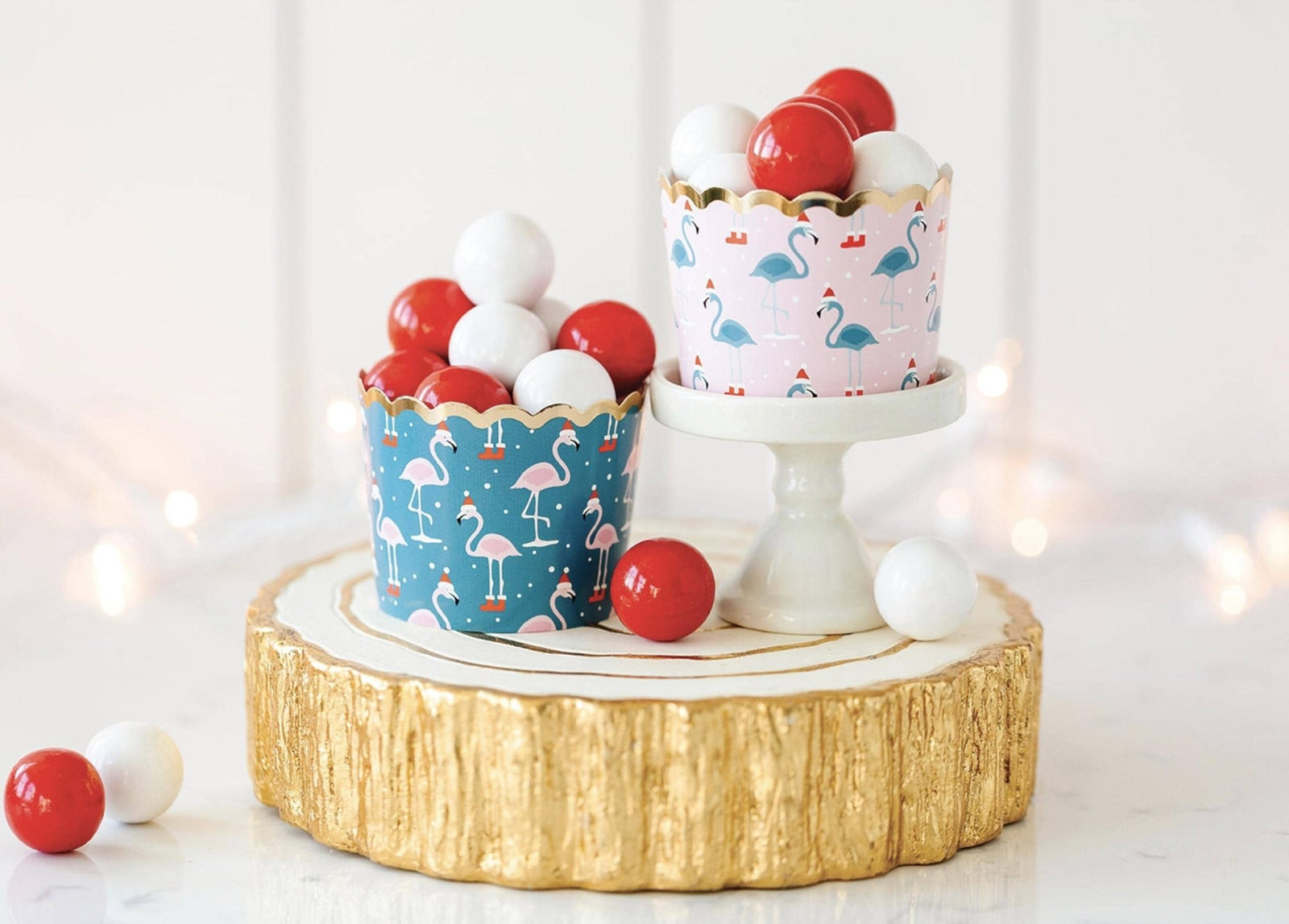 Santa Flamingo Baking Cups - Stesha Party