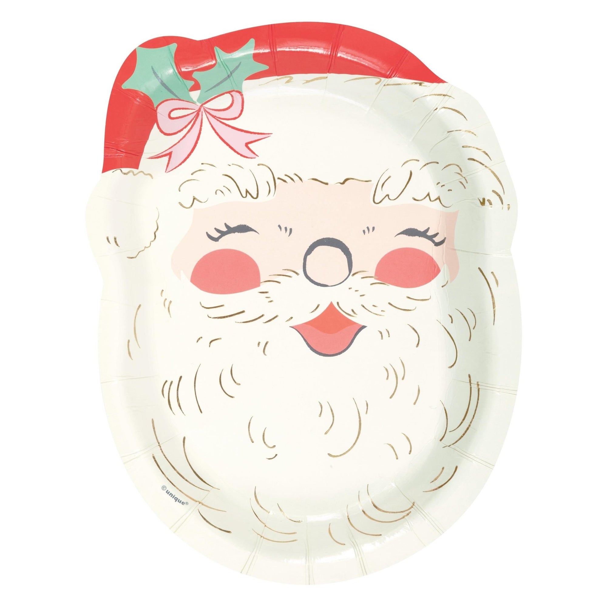 Santa Shaped Paper Plates 8ct - Stesha Party