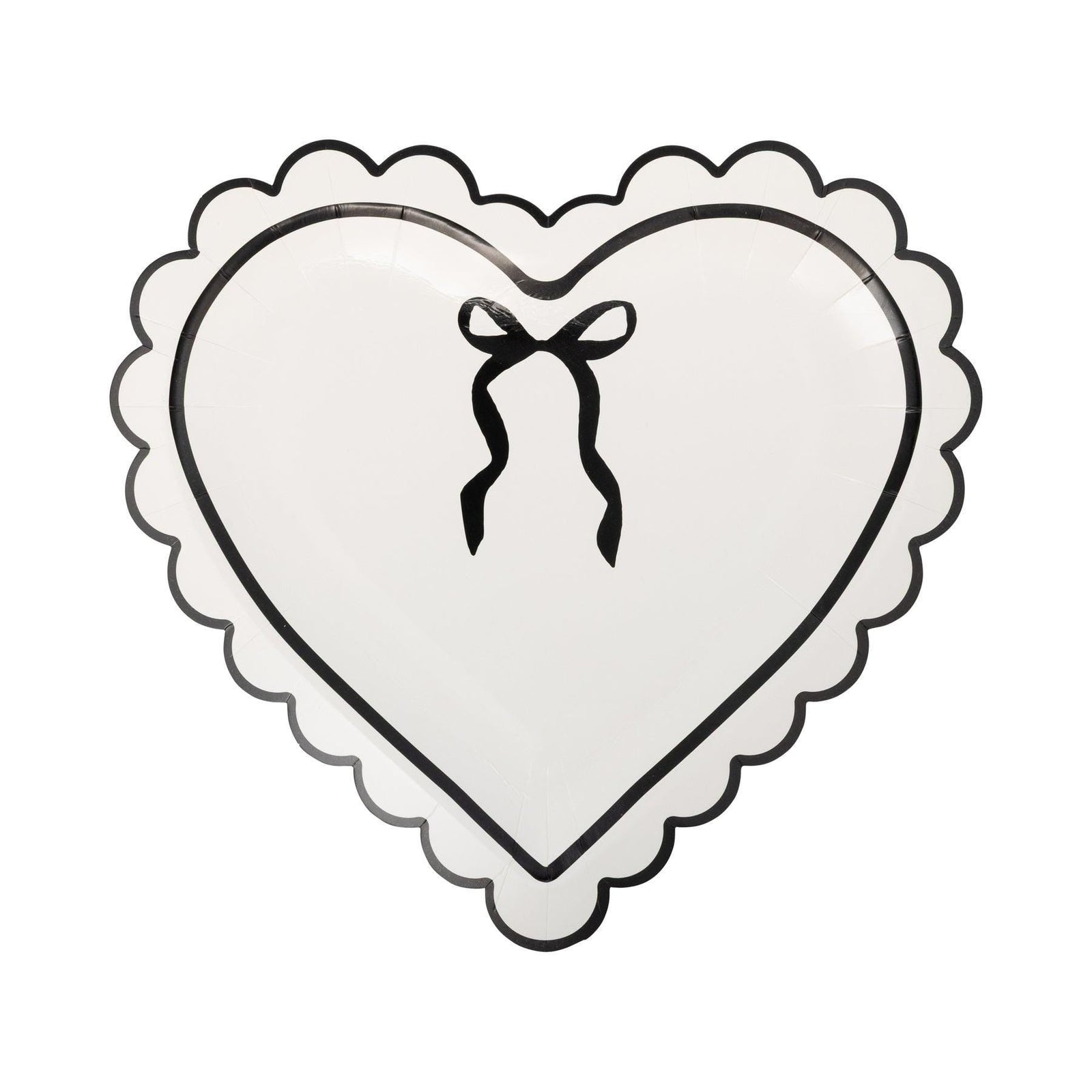 Scalloped Heart Plates with Bow 8ct - Stesha Party