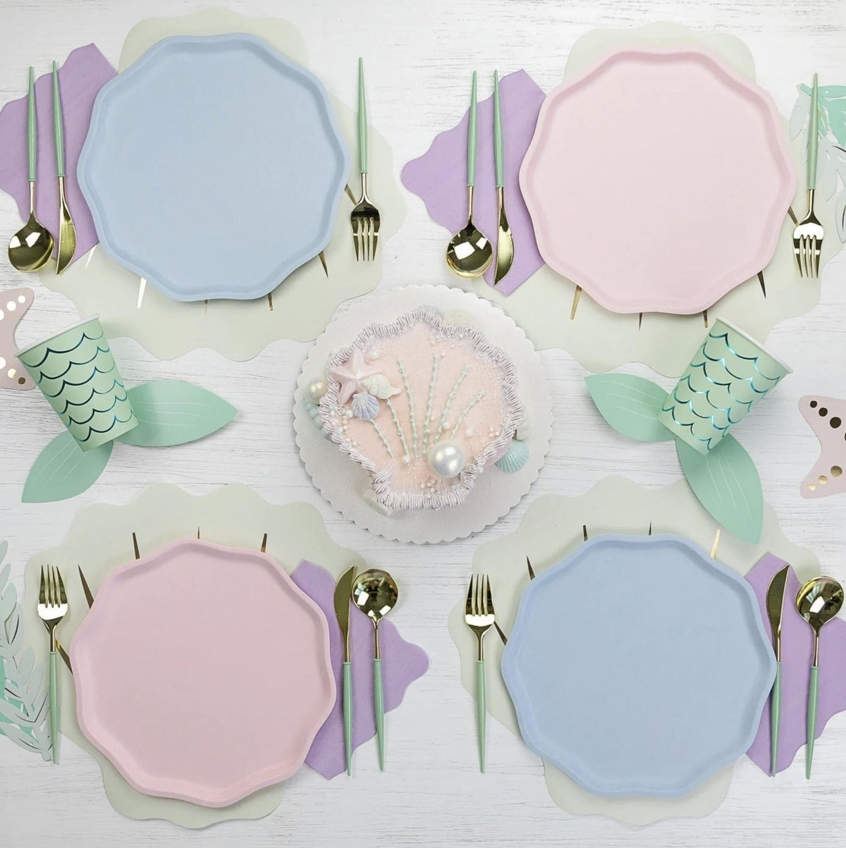 Scalloped Pink Party Plates - Stesha Party