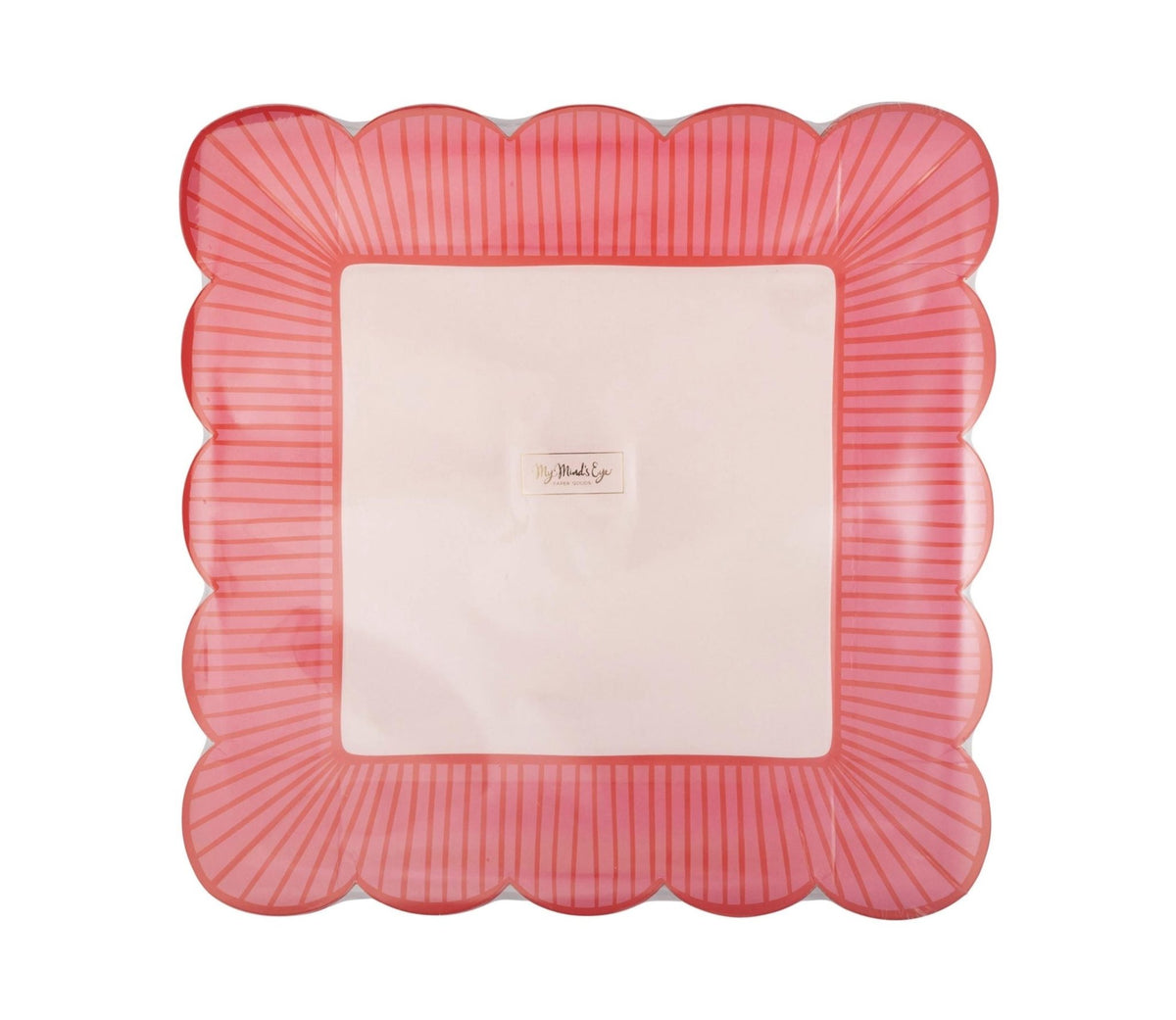 Scalloped Square Pink Plates - Stesha Party