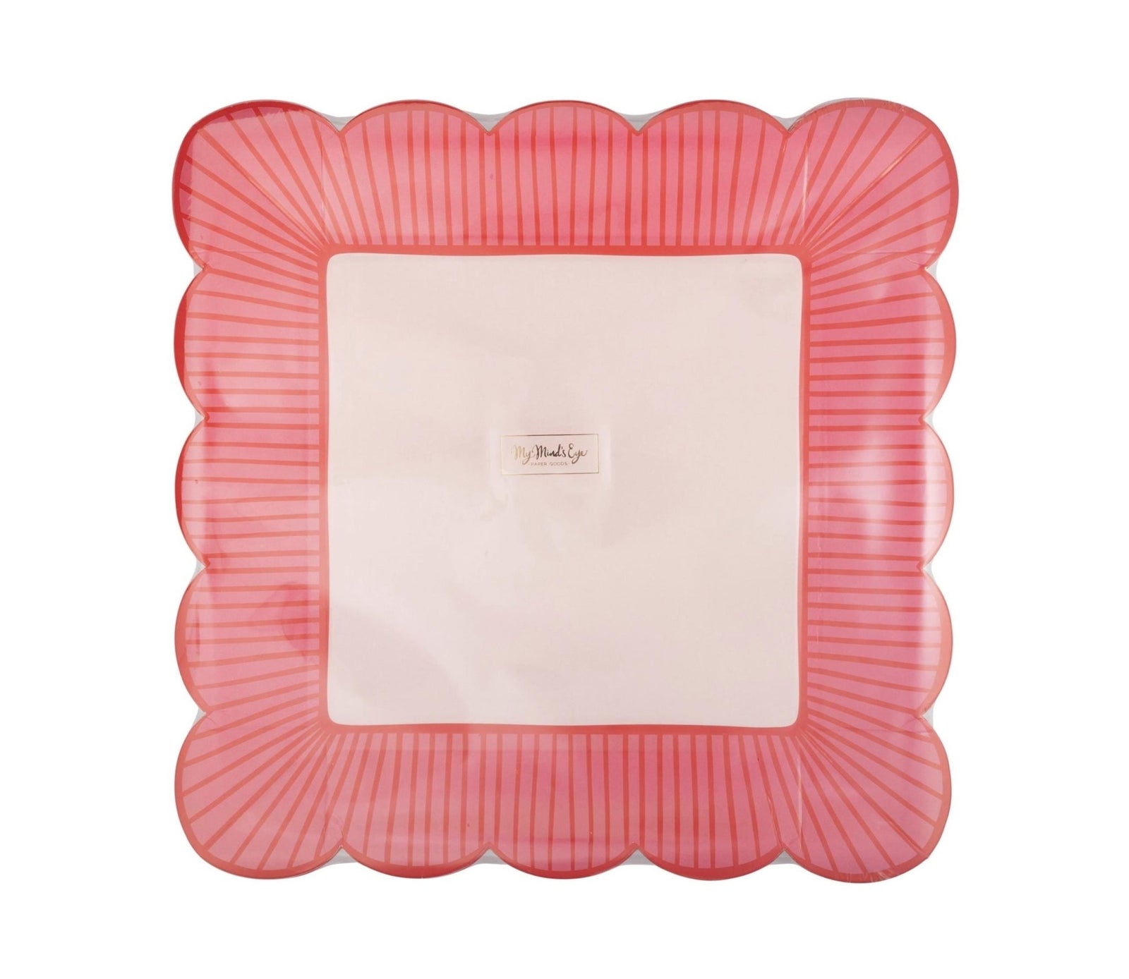 Scalloped Square Pink Plates - Stesha Party