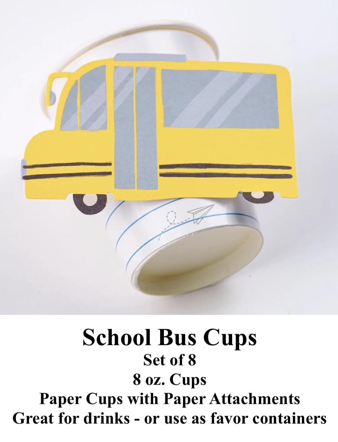 School Bus Party Cups - Stesha Party