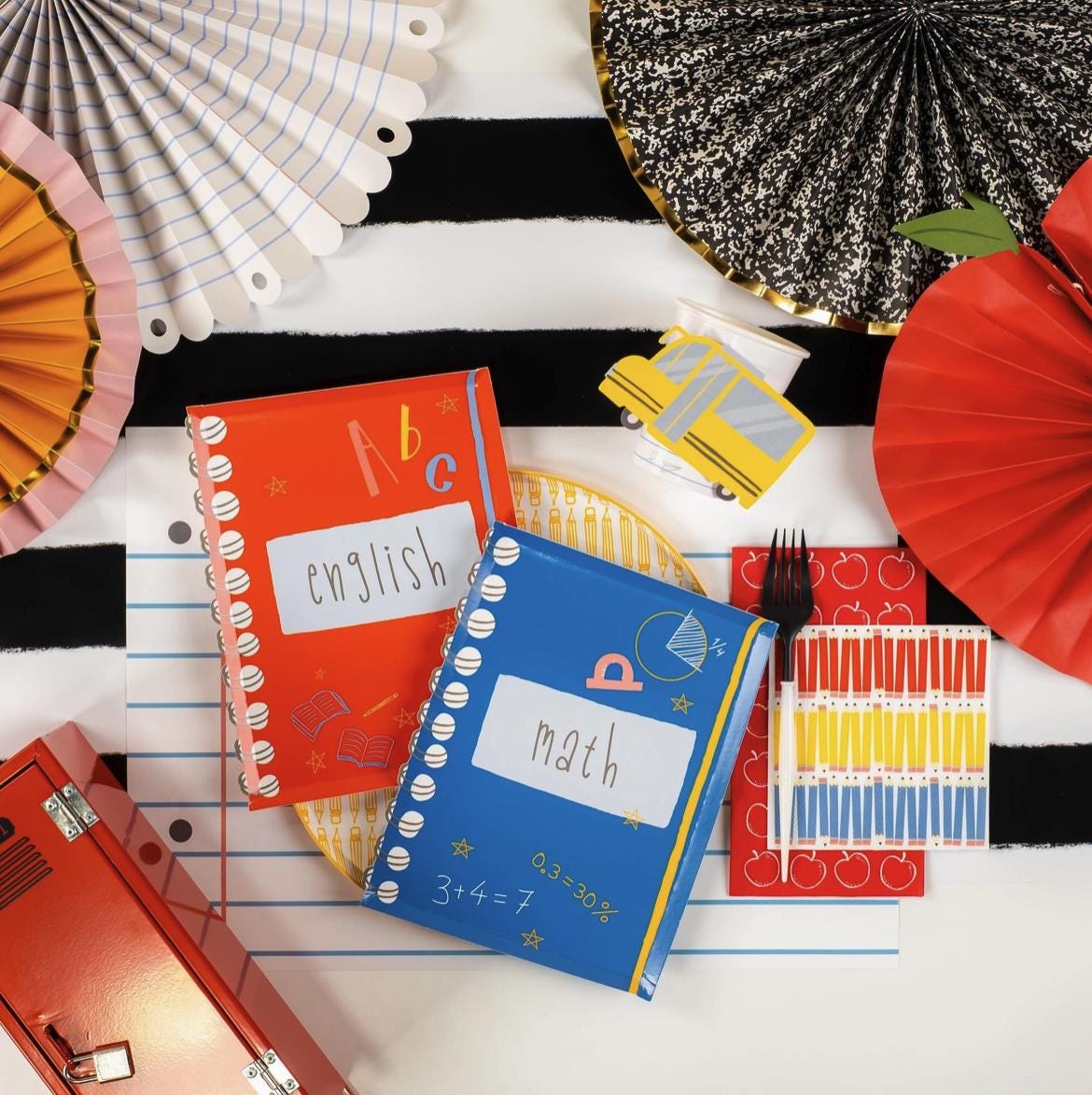 School Notebook Plates 8ct - Stesha Party