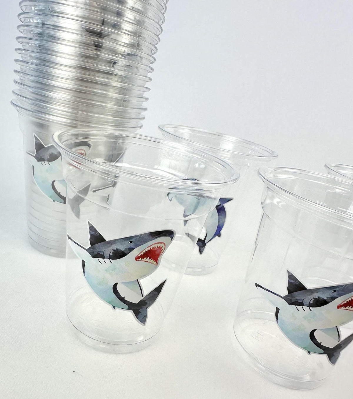 Shark Birthday Party Cups 24ct - Stesha Party