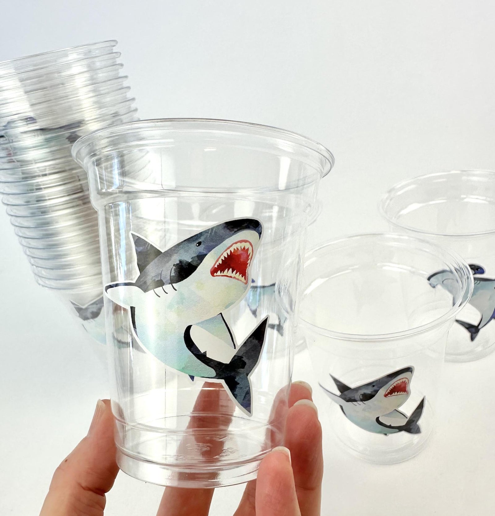 Shark Birthday Party Cups 24ct - Stesha Party