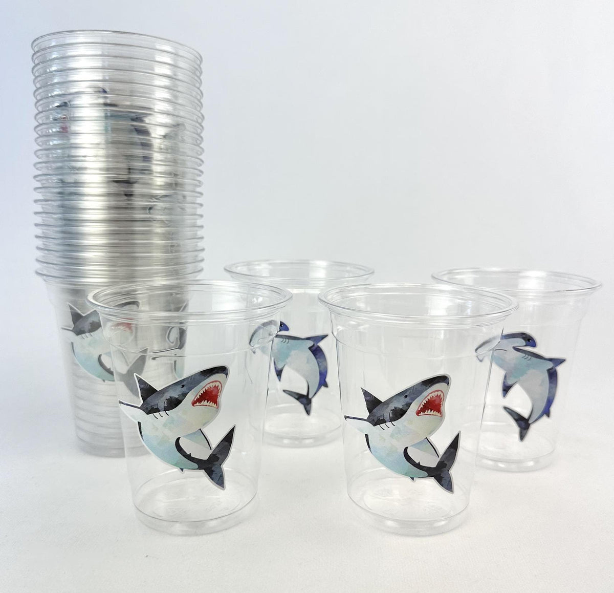 Shark Birthday Party Cups 24ct - Stesha Party