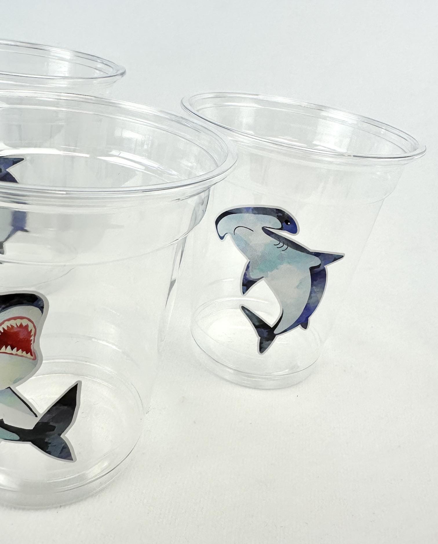 Shark Birthday Party Cups 24ct - Stesha Party
