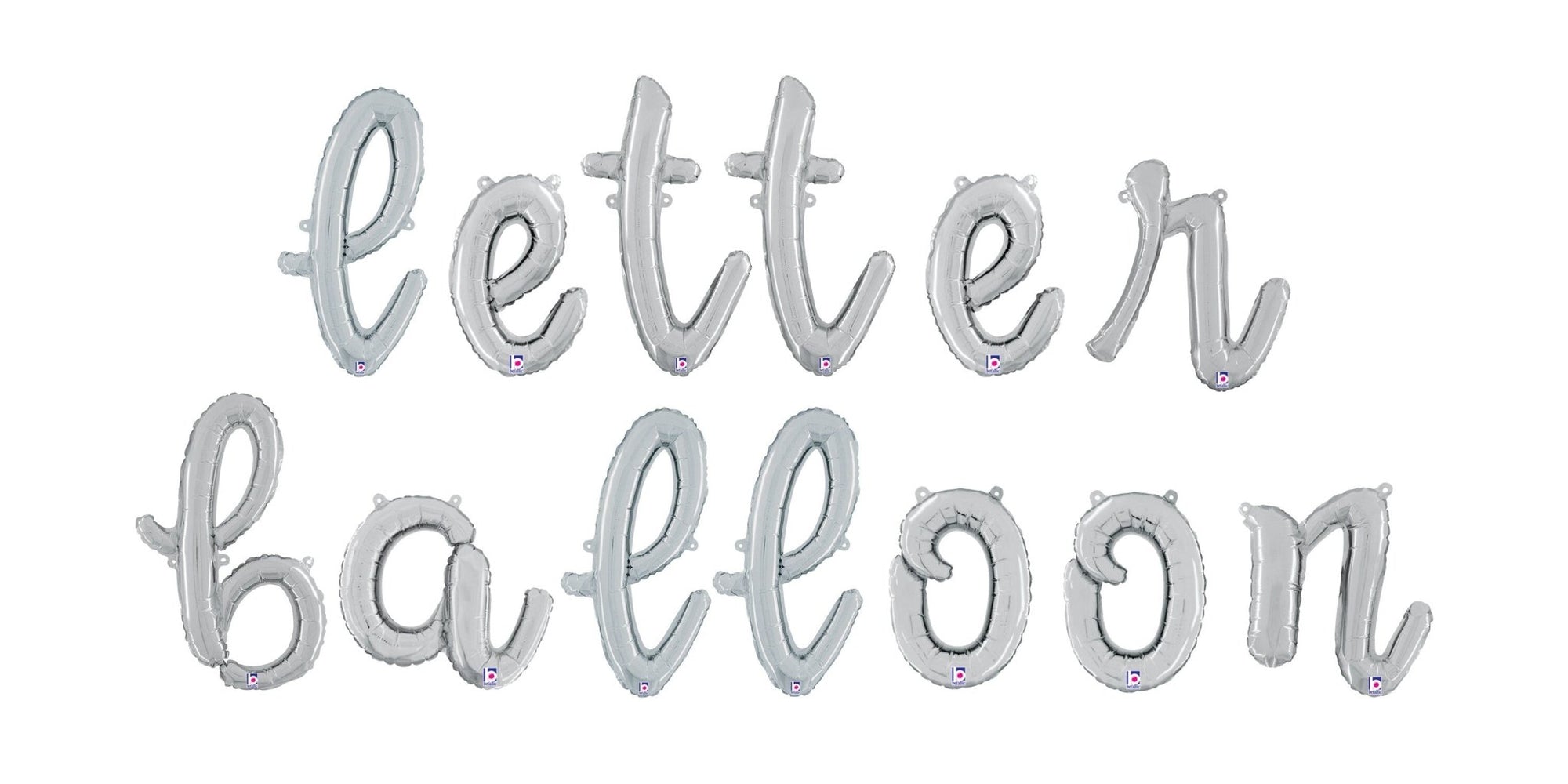 Silver Script Letter Balloons - Stesha Party