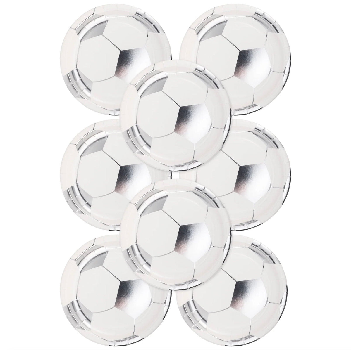 Silver Soccer Ball Plates - Stesha Party