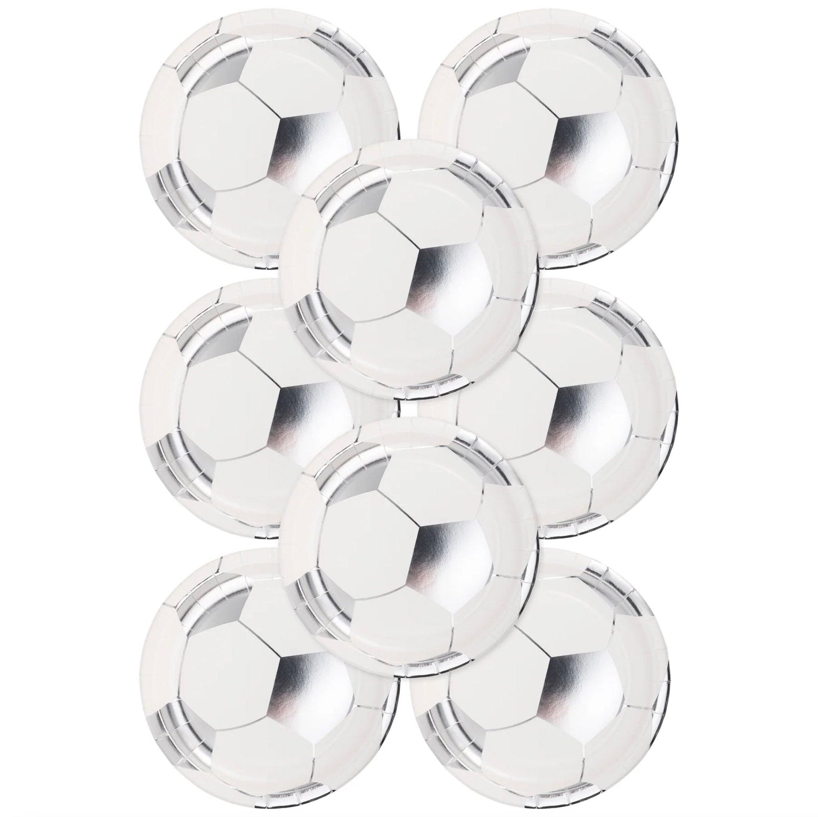 Silver Soccer Ball Plates - Stesha Party