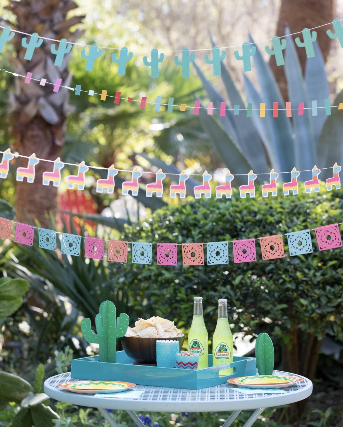 Small Green Cactus Paper Party Banner 6ft - Stesha Party