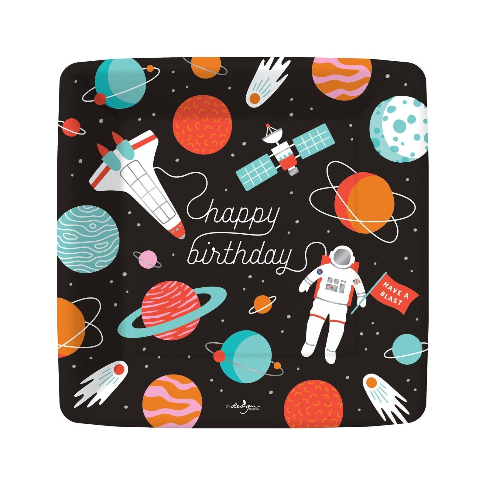Space Birthday Cake Plates - Stesha Party