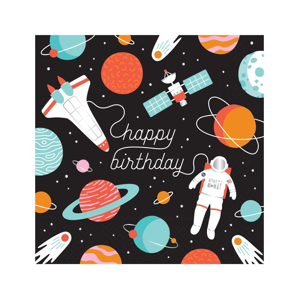 Space Birthday Napkins - Stesha Party