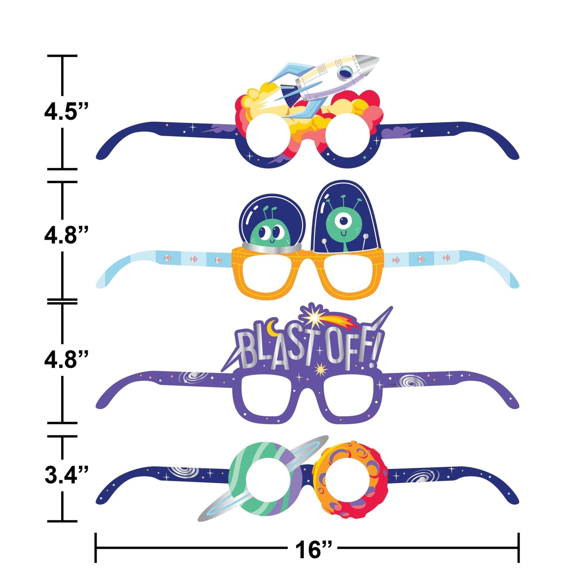 Space Party Glasses 4ct - Stesha Party